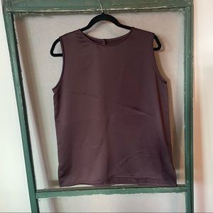 Alexandria Sleeveless Silky Blouse / Brown / Large / Tank top